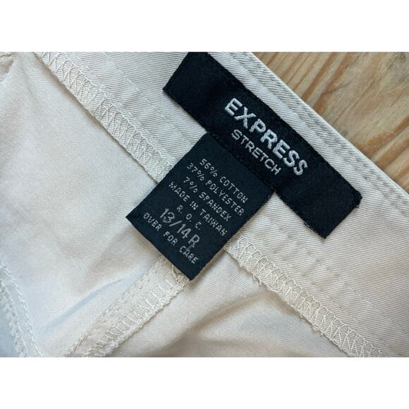 EXPRESS Stretch Low-Slung Flare Khaki Pants Size 13/14 - Picture 5 of 5